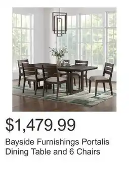 Costco Bayside Furnishings Portalis Dining Table and 6 Chairs offer