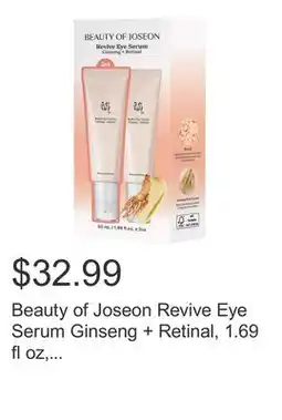 Costco Beauty of Joseon Revive Eye Serum Ginseng + Retinal, 1.69 fl oz, 2-pack offer