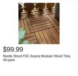 Costco Nordic Wood FSC Acacia Modular Wood Tiles, 40-pack offer