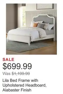 Costco Lila Bed Frame with Upholstered Headboard, Alabaster Finish offer