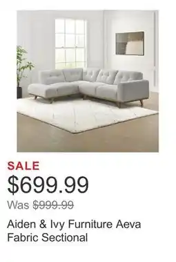 Costco Aiden & Ivy Furniture Aeva Fabric Sectional offer