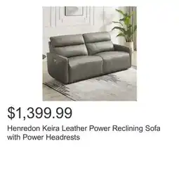 Costco Henredon Keira Leather Power Reclining Sofa with Power Headrests offer