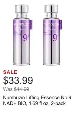 Costco Numbuzin Lifting Essence No.9 NAD+ BIO, 1.69 fl oz, 2-pack offer