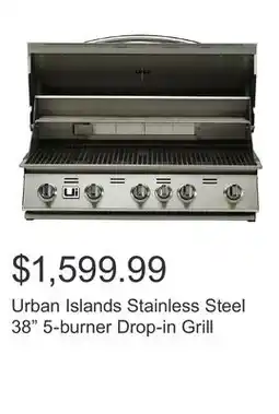 Costco Urban Islands Stainless Steel 38 5-burner Drop-in Grill offer