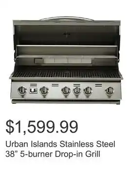 Costco Urban Islands Stainless Steel 38 5-burner Drop-in Grill offer