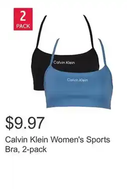 Costco Calvin Klein Women's Sports Bra, 2-pack offer