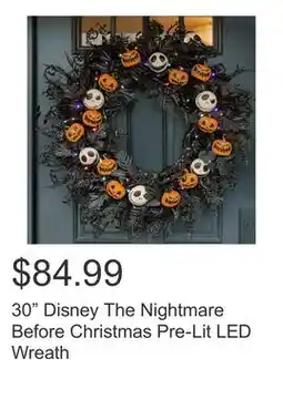 Costco 30 Disney The Nightmare Before Christmas Pre-Lit LED Wreath offer