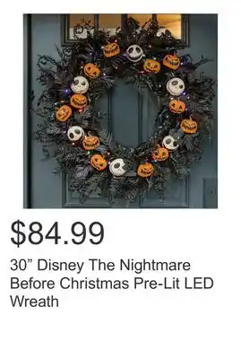 Costco 30 Disney The Nightmare Before Christmas Pre-Lit LED Wreath offer