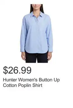 Costco Hunter Women's Button Up Cotton Poplin Shirt offer