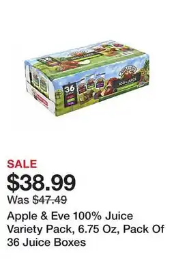 Office Depot Apple & Eve 100% Juice Variety Pack, 6.75 Oz, Pack Of 36 Juice Boxes offer