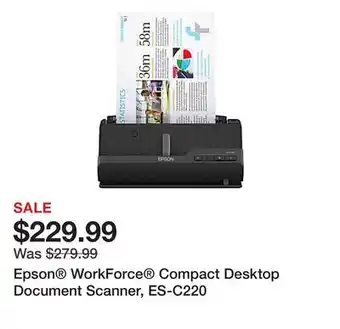 Office Depot Epson WorkForce Compact Desktop Document Scanner, ES-C220 offer