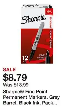Office Depot Sharpie Fine Point Permanent Markers, Gray Barrel, Black Ink, Pack Of 12 offer
