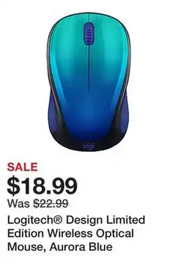 Office Depot Logitech Design Limited Edition Wireless Optical Mouse, Aurora Blue offer