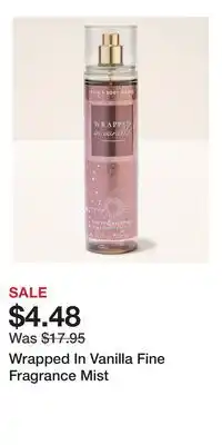 Bath & Body Works Wrapped In Vanilla Fine Fragrance Mist offer