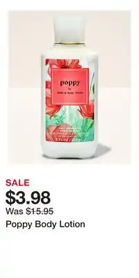 Bath & Body Works Poppy Body Lotion offer