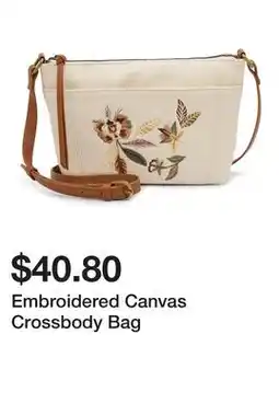 Belk Embroidered Canvas Crossbody Bag offer