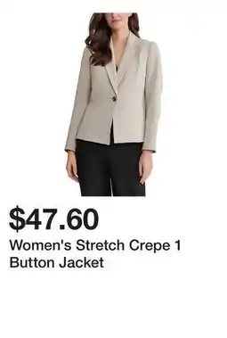 Belk Women's Stretch Crepe 1 Button Jacket offer