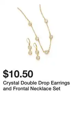 Belk Crystal Double Drop Earrings and Frontal Necklace Set offer