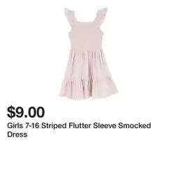 Belk Girls 7-16 Striped Flutter Sleeve Smocked Dress offer