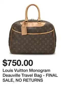Belk Louis Vuitton Monogram Deauville Travel Bag - FINAL SALE, NO RETURNS offer