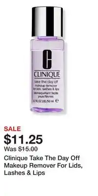 Ulta Beauty Clinique Take The Day Off Makeup Remover For Lids, Lashes & Lips offer