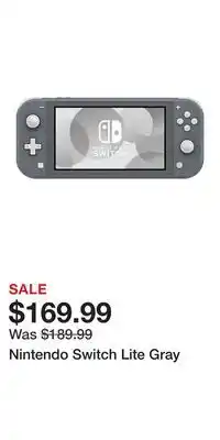 Game Stop Nintendo Switch Lite Gray offer