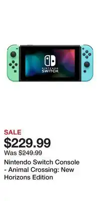 Game Stop Nintendo Switch Console - Animal Crossing: New Horizons Edition offer