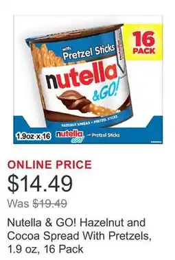 Costco Nutella & GO! Hazelnut and Cocoa Spread With Pretzels, 1.9 oz offer