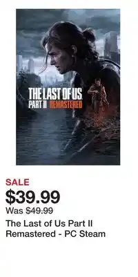 Game Stop The Last of Us Part II Remastered - PC Steam offer