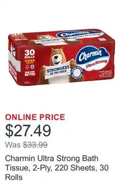 Costco Charmin Ultra Strong Bath Tissue, 2-Ply, 220 Sheets, 30 Rolls offer