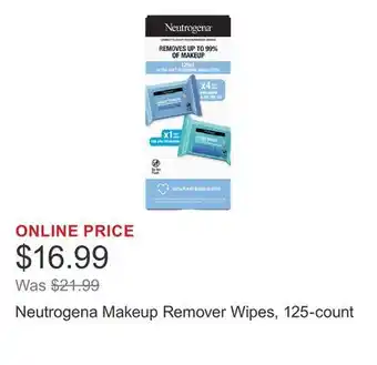Costco Neutrogena Makeup Remover Wipes, 125-count offer