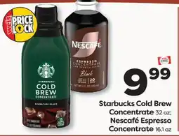 Weis Markets Starbucks Cold Brew Concentrate 32 oz Nescafé Espresso Concentrate 16.1 oz offer
