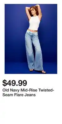 Old Navy Old Navy Mid-Rise Twisted-Seam Flare Jeans offer