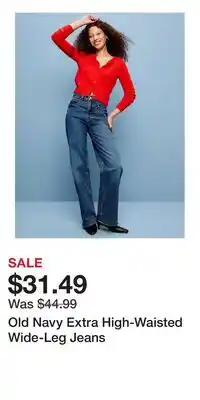 Old Navy Old Navy Extra High-Waisted Wide-Leg Jeans offer