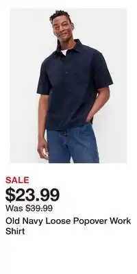 Old Navy Old Navy Loose Popover Work Shirt offer