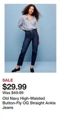 Old Navy Old Navy High-Waisted Button-Fly OG Straight Ankle Jeans offer