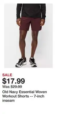 Old Navy Old Navy Essential Woven Workout Shorts -- 7-inch inseam offer