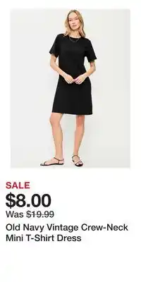 Old Navy Old Navy Vintage Crew-Neck Mini T-Shirt Dress offer