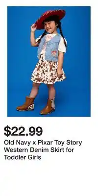 Old Navy Old Navy x Pixar Toy Story Western Denim Skirt for Toddler Girls offer