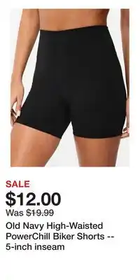 Old Navy Old Navy High-Waisted PowerChill Biker Shorts -- 5-inch inseam offer