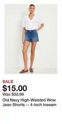 Old Navy Old Navy High-Waisted Wow Jean Shorts -- 4-inch inseam offer