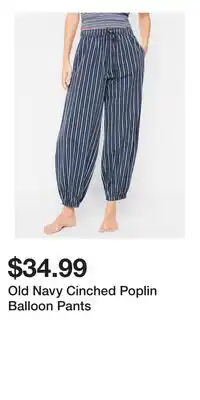 Old Navy Old Navy Cinched Poplin Balloon Pants offer