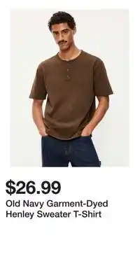 Old Navy Old Navy Garment-Dyed Henley Sweater T-Shirt offer