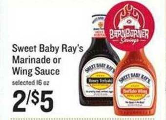 Lowes Foods Sweet Baby Ray's Marinade Or Wing Sauce offer