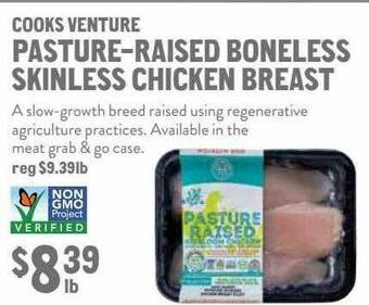 New Seasons Market Cooks Venture Pasture-Raised Boneless Skinless Chicken Breast offer