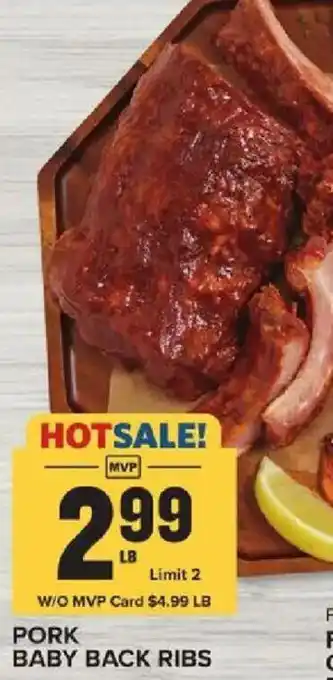 Food Lion Pork baby back ribs offer