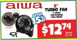 Ollie's AIWA 8 TURBO FAN offer