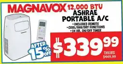Ollie's MAGNAVOX 12,000 BTU ASHRAE PORTABLE A/C offer