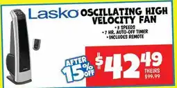 Ollie's Lasko OSCILLATING HIGH VELOCITY FAN offer