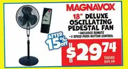 Ollie's MAGNAVOX 18 DELUXE OSCILLATING PEDESTAL FAN offer